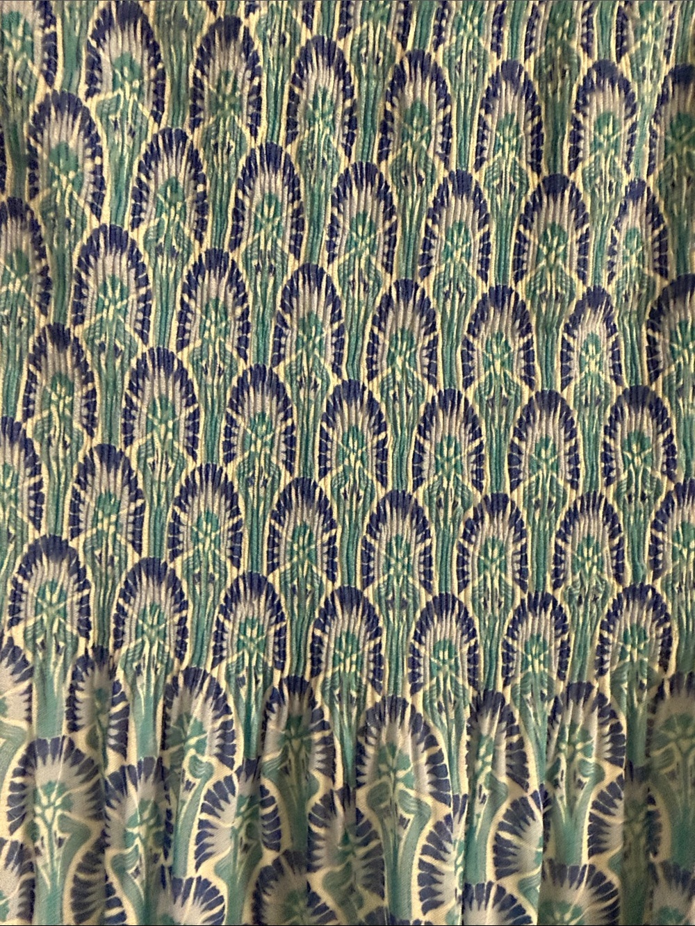 Max Studio Teal, Blue & White Printed Pull On Skirt - Picture 4 of 7